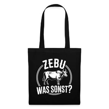 Zèb, quoi d’autre, humour de vache - Sac en tissu - noir - Devant