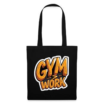 Sarkastisches Gym Shirt Büro vs Gym Bodybuilding - Stoffbeutel - Schwarz - Vorne