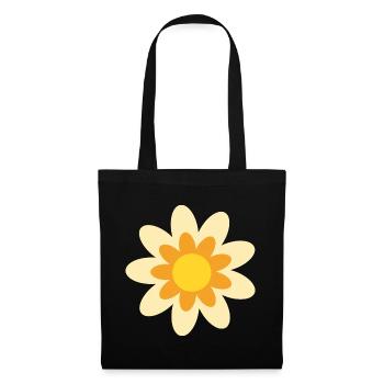 70er Jahre Blume Muster Hippie Geschenk - Stoffbeutel - Schwarz - Vorne