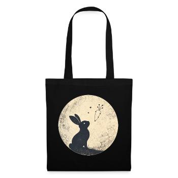 Moon bunny with carrot stars - Tote Bag - black - Front