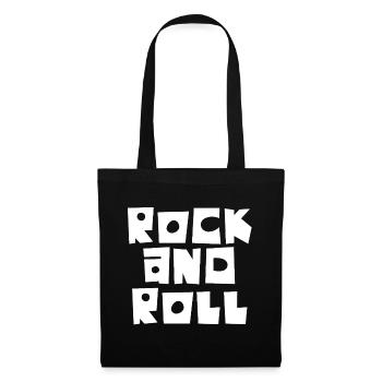 Rock and Roll Block Typography - Tote Bag - black - Front