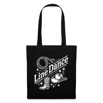 Line Dance Western Boots Hat Logo - Stoffbeutel - Schwarz - Vorne