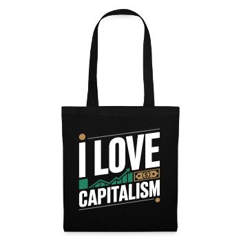 I Love Capitalism Unternehmer Aktien Kapitalismus - Stoffbeutel - Schwarz - Vorne