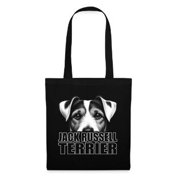 Jack Russell Terrier Portrait with Lettering - Tote Bag - black - Front