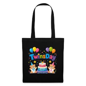 Anniversaire des Gémeaux de TwinsDay - Sac en tissu - noir - Devant
