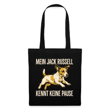 Mein Jack Russell kennt keine Pause - Stoffbeutel - Schwarz - Vorne