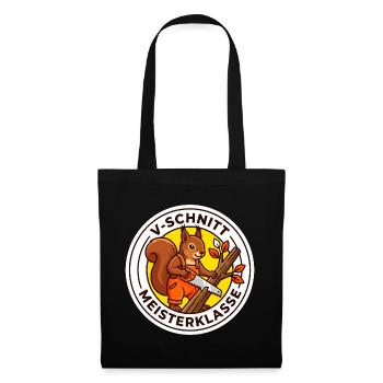 Eichhörnchen V-Schnitt Meisterklasse Baum Shirt - Stoffbeutel - Schwarz - Vorne