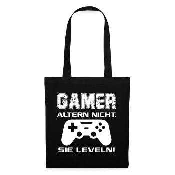 Gamer altern nicht Sie leveln Zocken Joypad Spiel - Stoffbeutel - Schwarz - Vorne
