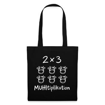 MUHltiplikation Kuh Mathe Lehrer Humor - Stoffbeutel - Schwarz - Vorne