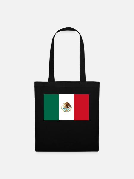 Mexiko, Fahne, Flagge, Mexico - Stoffbeutel - Schwarz