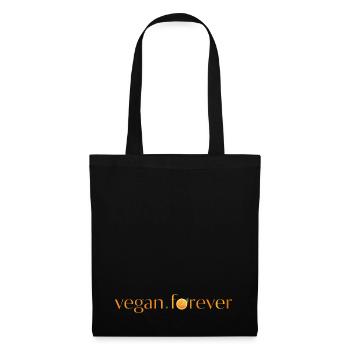 Vegan forever orange slice - Sac en tissu - noir - Devant