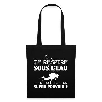 Je respire sous l'eau - Sac en tissu - noir - Devant
