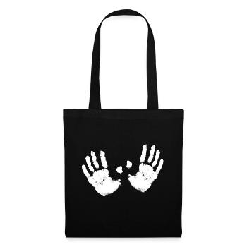 2 mains blanches couleur fantôme bobbs sein moi aussi - Sac en tissu - noir - Devant