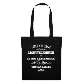 Lichttechniker - weiß - Stoffbeutel - Schwarz - Vorne