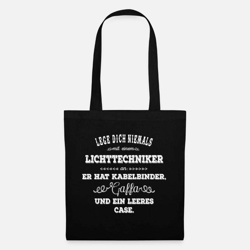 Lichttechniker - weiß - Stoffbeutel - Schwarz