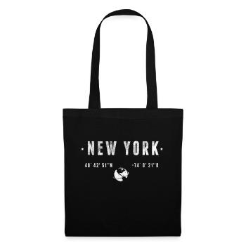 New York - Stoffbeutel - Schwarz - Vorne