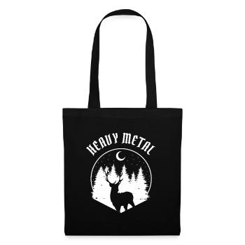Heavy Metal Motiv mit Hirsch - Stoffbeutel - Schwarz - Vorne
