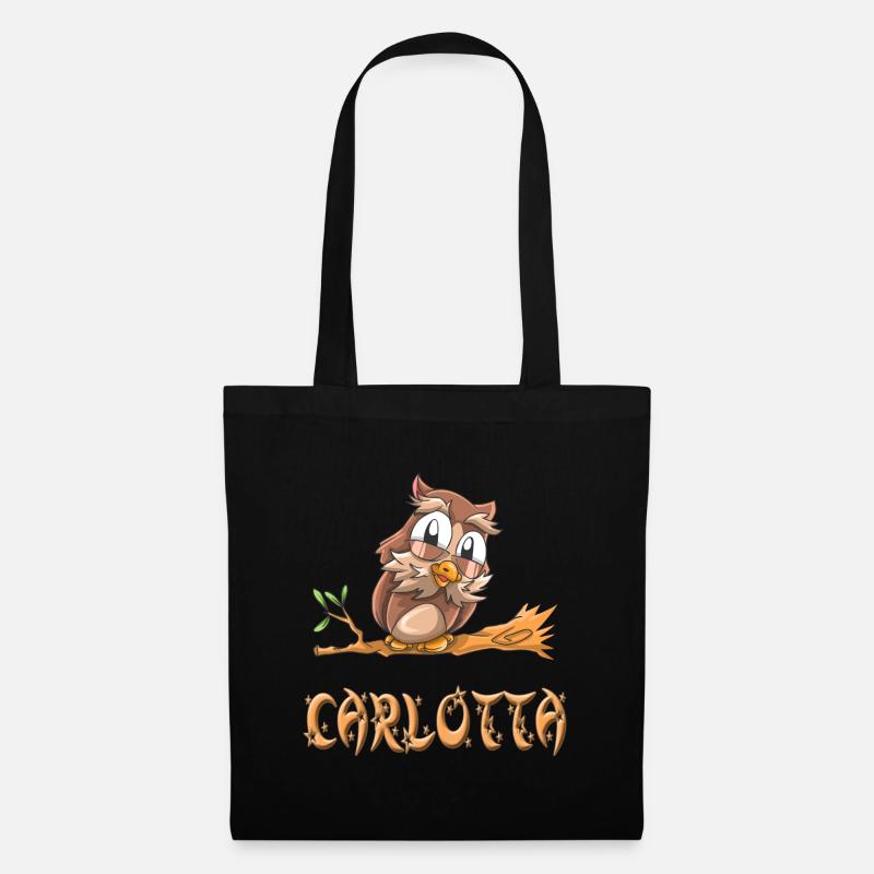 Eule Carlotta - Stoffbeutel - Schwarz