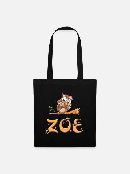 Eule Zoe - Stoffbeutel - Schwarz