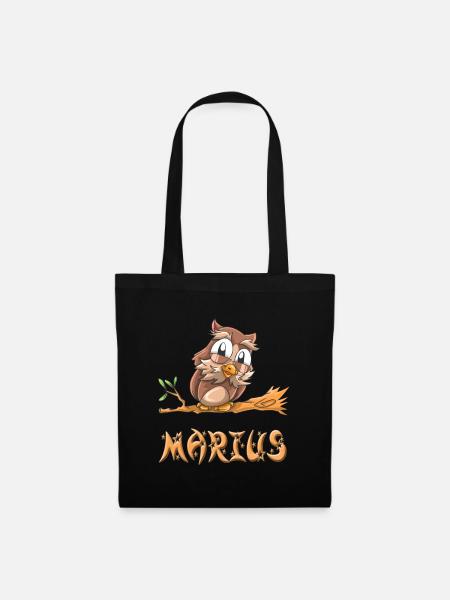 Hibou Marius - Sac en tissu - noir