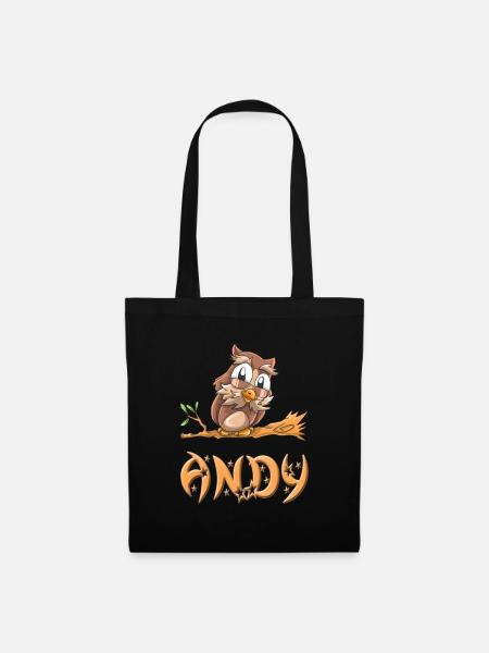Eule Andy - Stoffbeutel - Schwarz