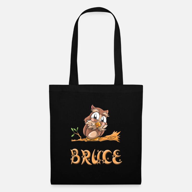 Eule Bruce - Stoffbeutel - Schwarz