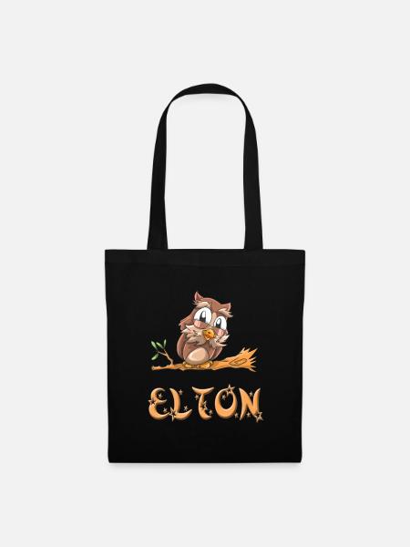 Eule Elton - Stoffbeutel - Schwarz