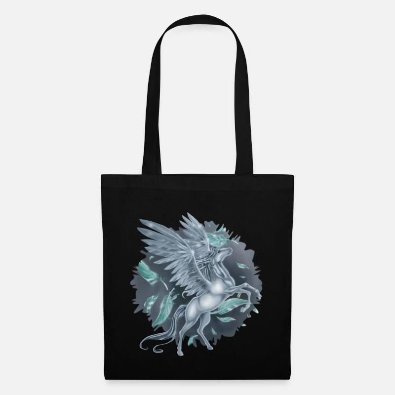 Pegasus mit „Stain“ Hintergrund - Stoffbeutel - Schwarz