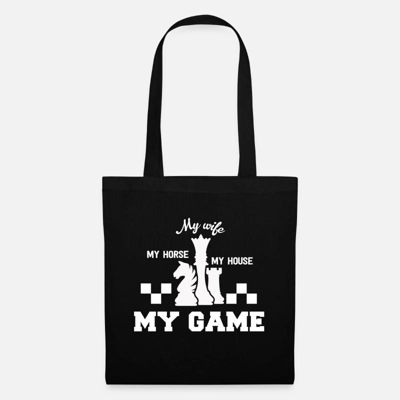 Chess Springer Checkers Rook Game Gift - Sac en tissu - noir