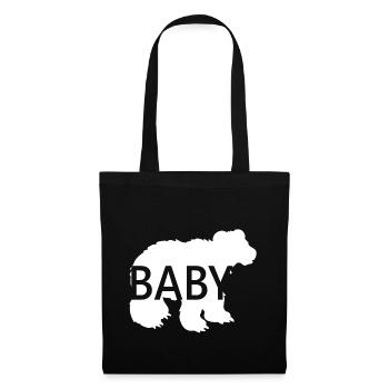 Baby Bär Weiss Tolle Geschenkidee - Stoffbeutel - Schwarz - Vorne