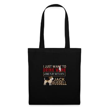 Jack Russel red wine - Tote Bag - black - Front