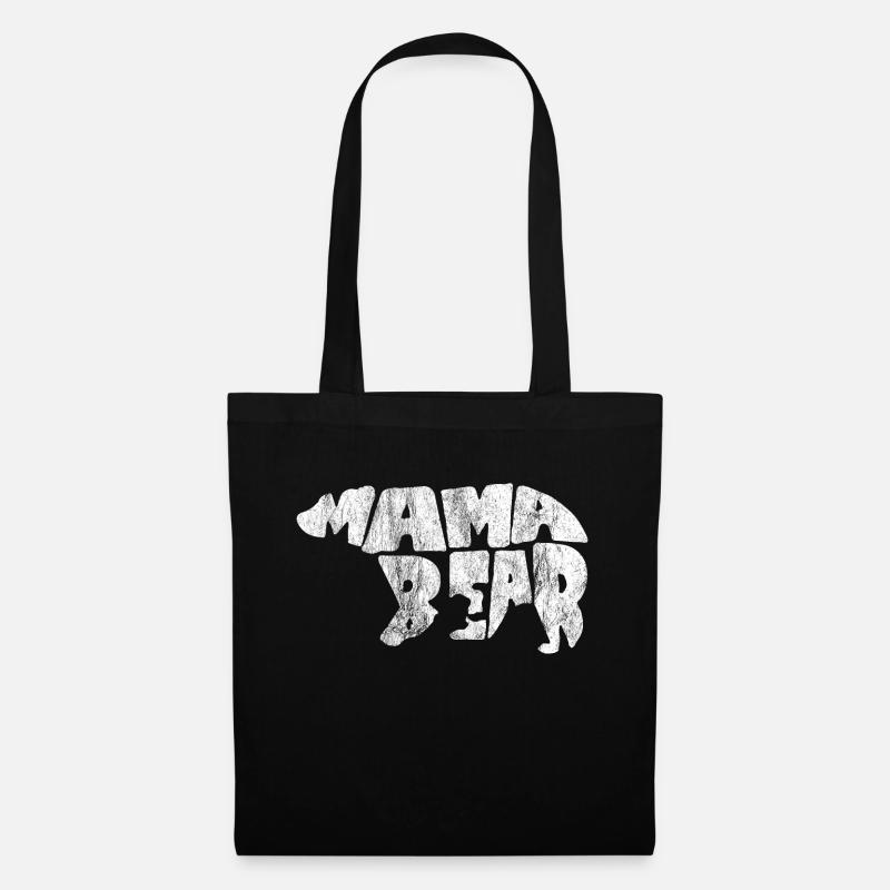 Mama Bear Mama Bär Geschenk Muttertag Mutter - Stoffbeutel - Schwarz