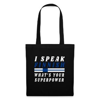 I speak Finnish Finland Patriot Flag Gift - Tote Bag - black - Front