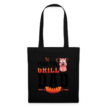 Grillen Grillkönig Papa Geschenkidee - Stoffbeutel - Schwarz - Vorne