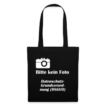 DSGVO1 Datenschutz - Stoffbeutel - Schwarz - Vorne