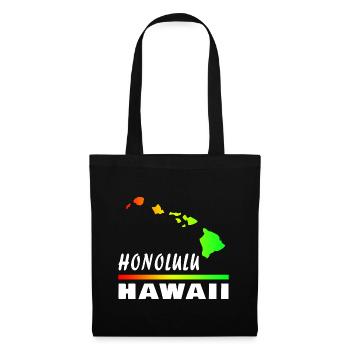 Hawaii Honolulu with Map / Gift Map - Tote Bag - black - Front