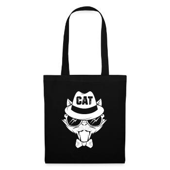 Katze Kätzchen Miau Hauskatze Katzenauge Katzendam - Stoffbeutel - Schwarz - Vorne