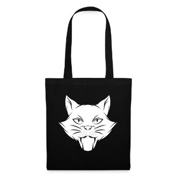 Katze Kätzchen Miau Hauskatze Katzenauge Katzendam - Stoffbeutel - Schwarz - Vorne