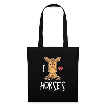 Horse horses rider ride gallop foal mare hen - Tote Bag - black - Front