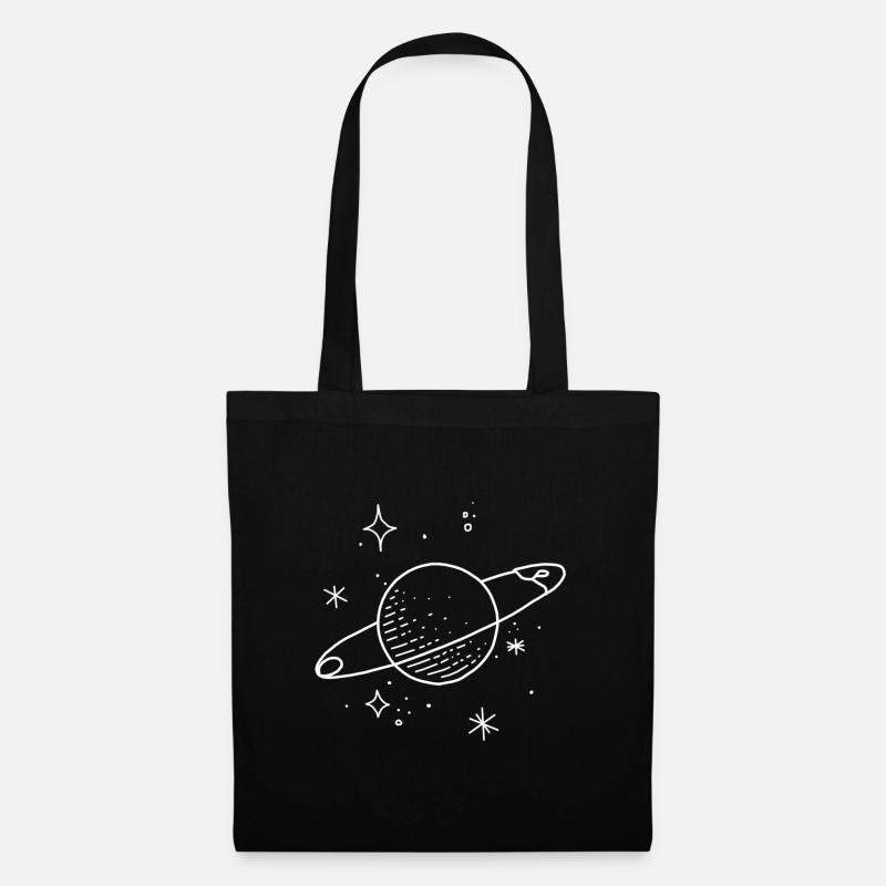 Weltall Planet Sterne - Stoffbeutel - Schwarz
