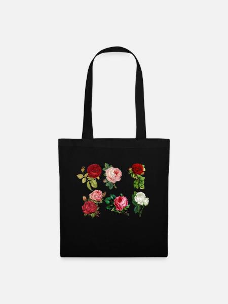 Painted roses - Tote Bag - black