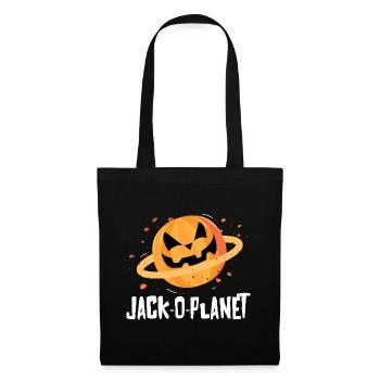 Halloween Kürbis Gesicht Jack-O-Planet - Stoffbeutel - Schwarz - Vorne