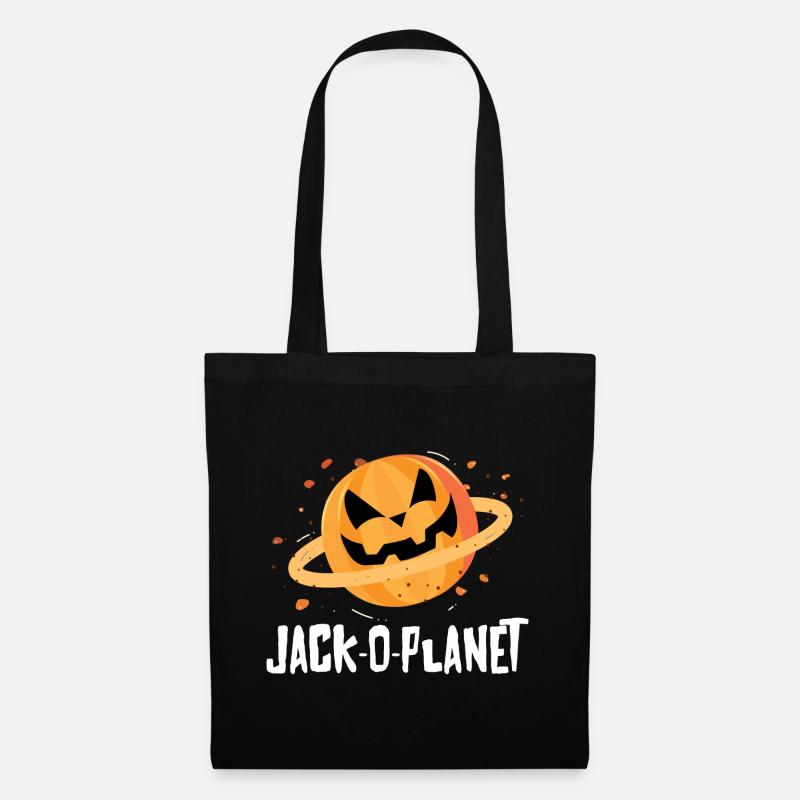 Halloween Kürbis Gesicht Jack-O-Planet - Stoffbeutel - Schwarz
