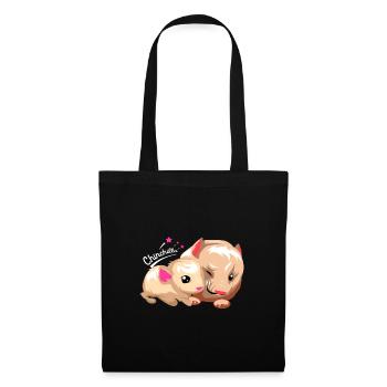Cadeau pour animal domestique rongeur chinchilla amérique du sud - Sac en tissu - noir - Devant