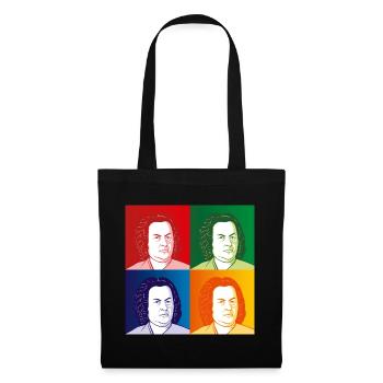 Johann Sebastian Bach en style cartoon - Sac en tissu - noir - Devant