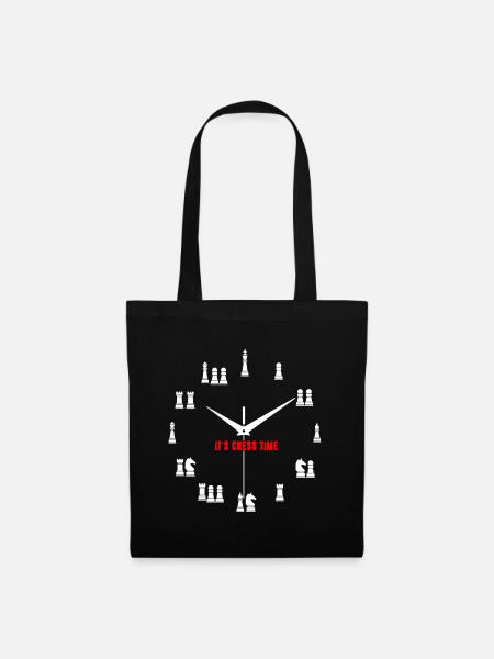 Es ist Schachzeit Shirt - Stoffbeutel - Schwarz