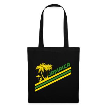 Jamaika Palmen / Geschenk Karibik - Stoffbeutel - Schwarz - Vorne