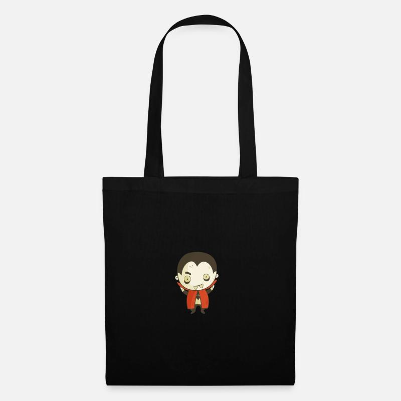 Cute Vampire Dracula Cartoon – Halloween Design - Tote Bag - black