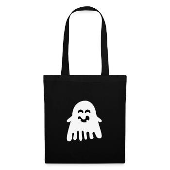Fantôme rieur – Halloween minimaliste - Sac en tissu - noir - Devant