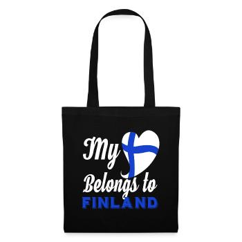 Finland Heart Flag Country North Scandinavia Idea - Tote Bag - black - Front